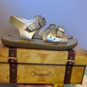 FootMates Kids Soft Micro Waterproof Gold Sandals